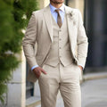 Anton | Men's Slim Fit Suit with Waistcoat, Three-Piece Suit | Everlasting Boutique | Beige