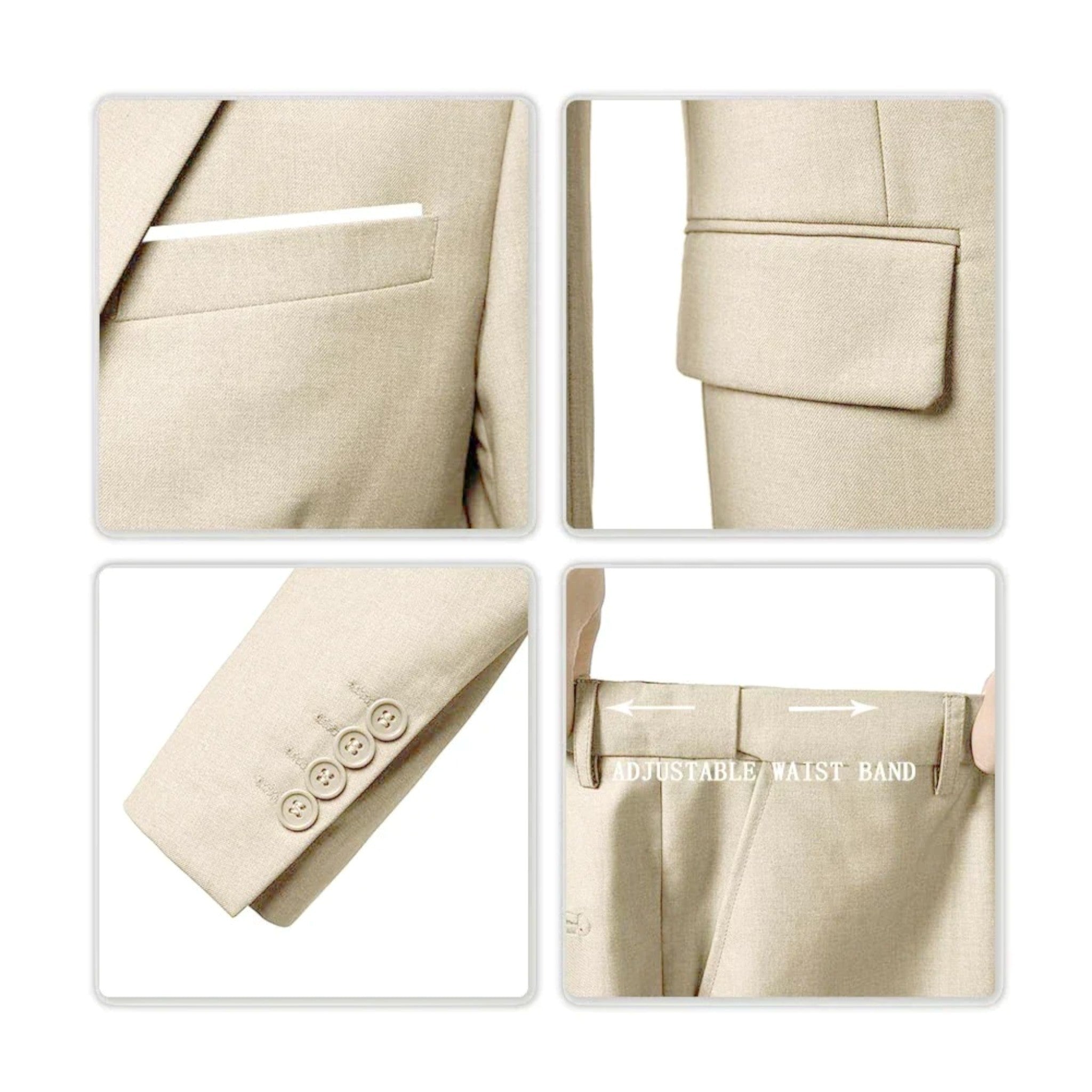 Anton | Men's Slim Fit Suit with Waistcoat, Three-Piece Suit | Everlasting Boutique | Beige