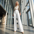 Antonina | Women's High-Waisted Wide-Leg Trousers, Smart Tailored Trousers | Everlasting Boutique