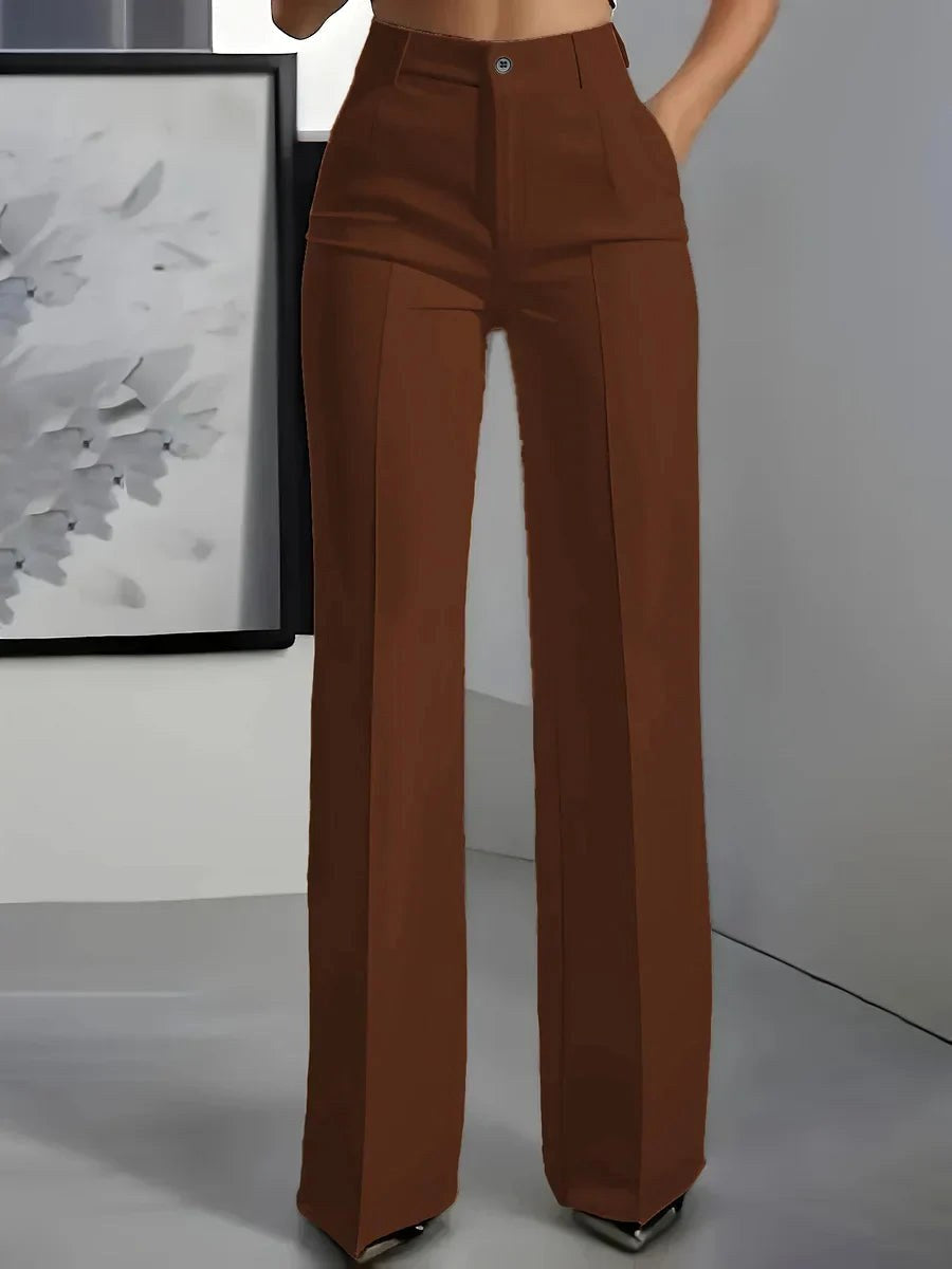Antonina | Women's High-Waisted Wide-Leg Trousers, Smart Tailored Trousers | Everlasting Boutique