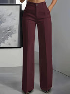 Antonina | Women's High-Waisted Wide-Leg Trousers, Smart Tailored Trousers | Everlasting Boutique