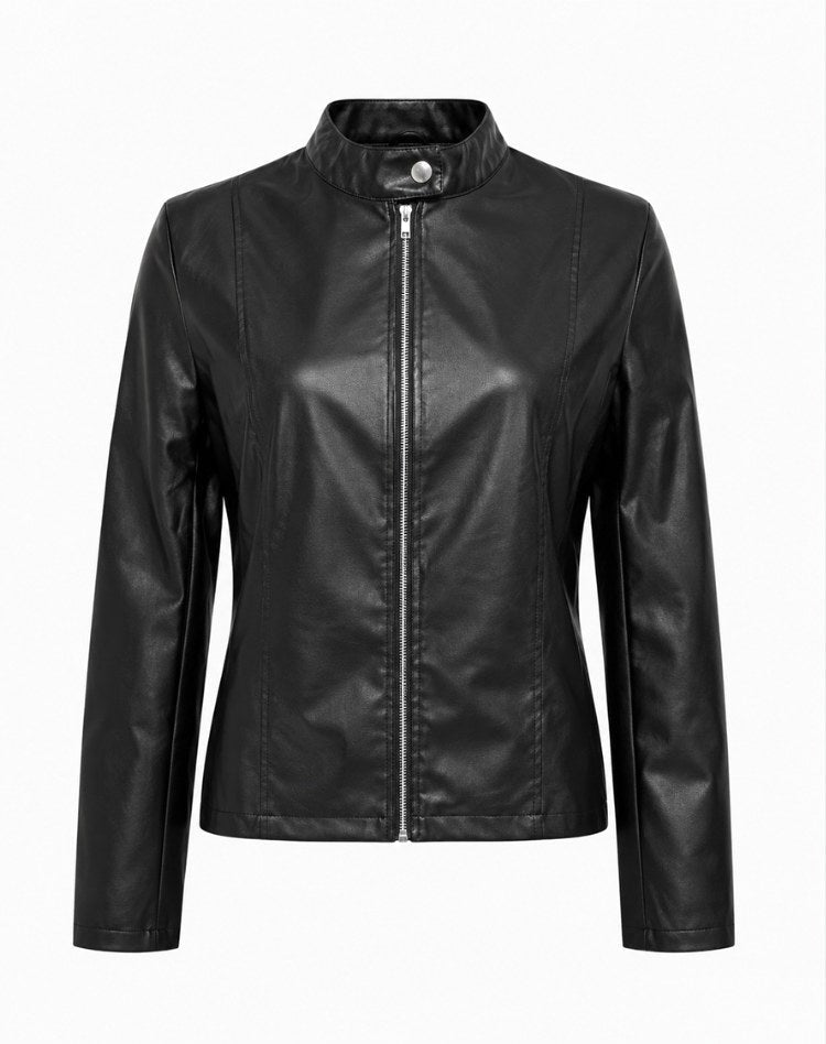 Arabella | Women's Tailored Leather Jacket with Zip Fastening, Classic Leather Jacket | Everlasting Boutique