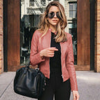Arabella | Women's Tailored Leather Jacket with Zip Fastening, Classic Leather Jacket | Everlasting Boutique | Lichtroze