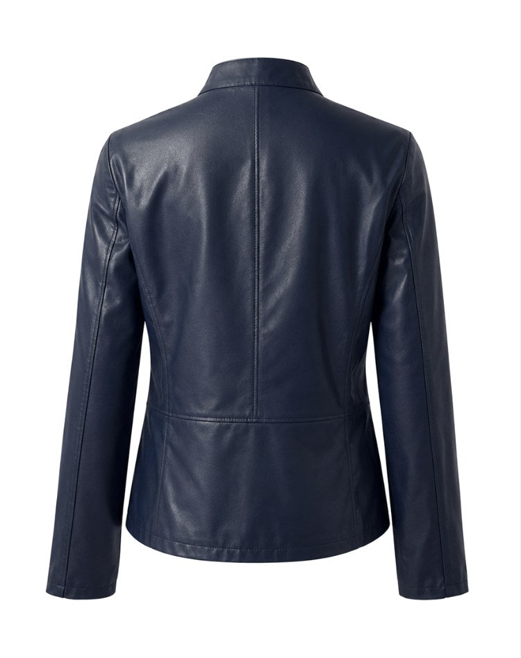 Arabella | Women's Tailored Leather Jacket with Zip Fastening, Classic Leather Jacket | Everlasting Boutique