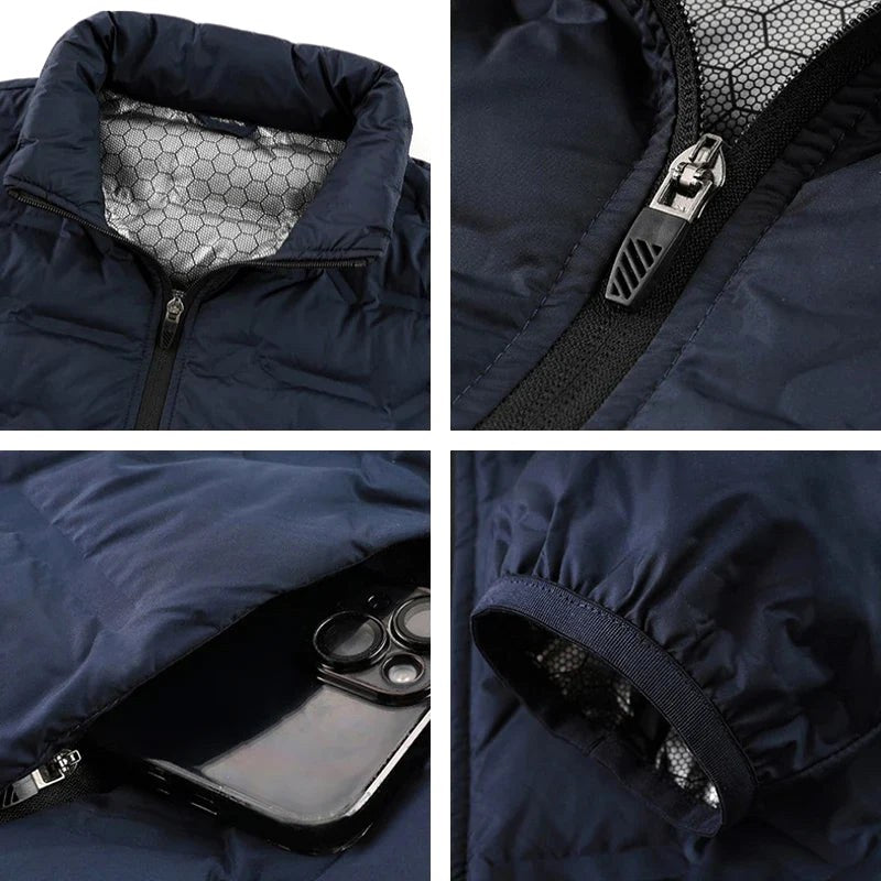 Armin | Men's Quilted Jacket with Modern Design, Warming Autumn Jacket | Everlasting Boutique | Grey