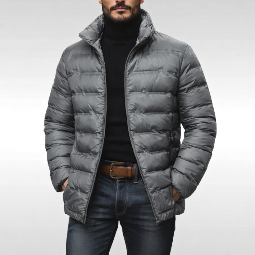 Armin | Men's Quilted Jacket with Modern Design, Warming Autumn Jacket | Everlasting Boutique | Grey
