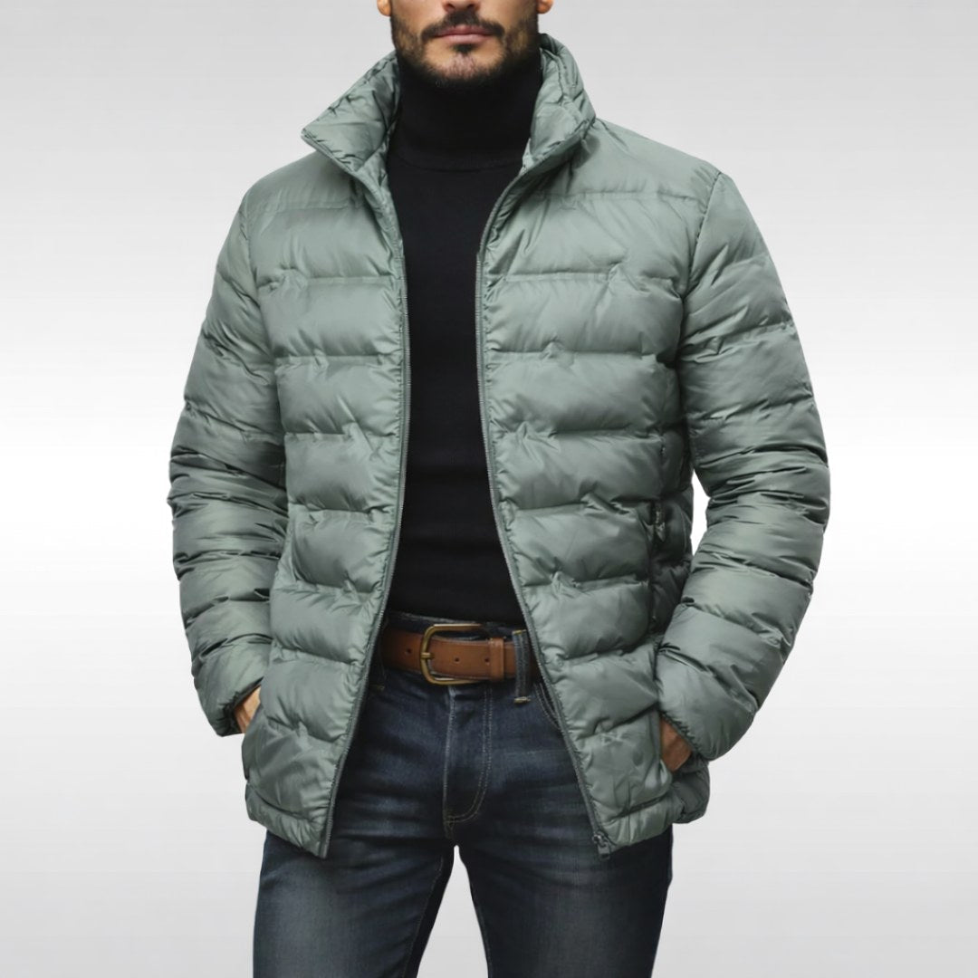 Armin | Men's Quilted Jacket with Modern Design, Warming Autumn Jacket | Everlasting Boutique | Grey