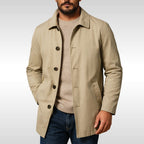 Arnold | Men's Trench Coat with Classic Design, Elegant Autumn Coat | Everlasting Boutique | Khaki