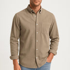 Arthur | Men's Long-Sleeve Cotton Shirt, Classic Button-Up Shirt | Everlasting Boutique