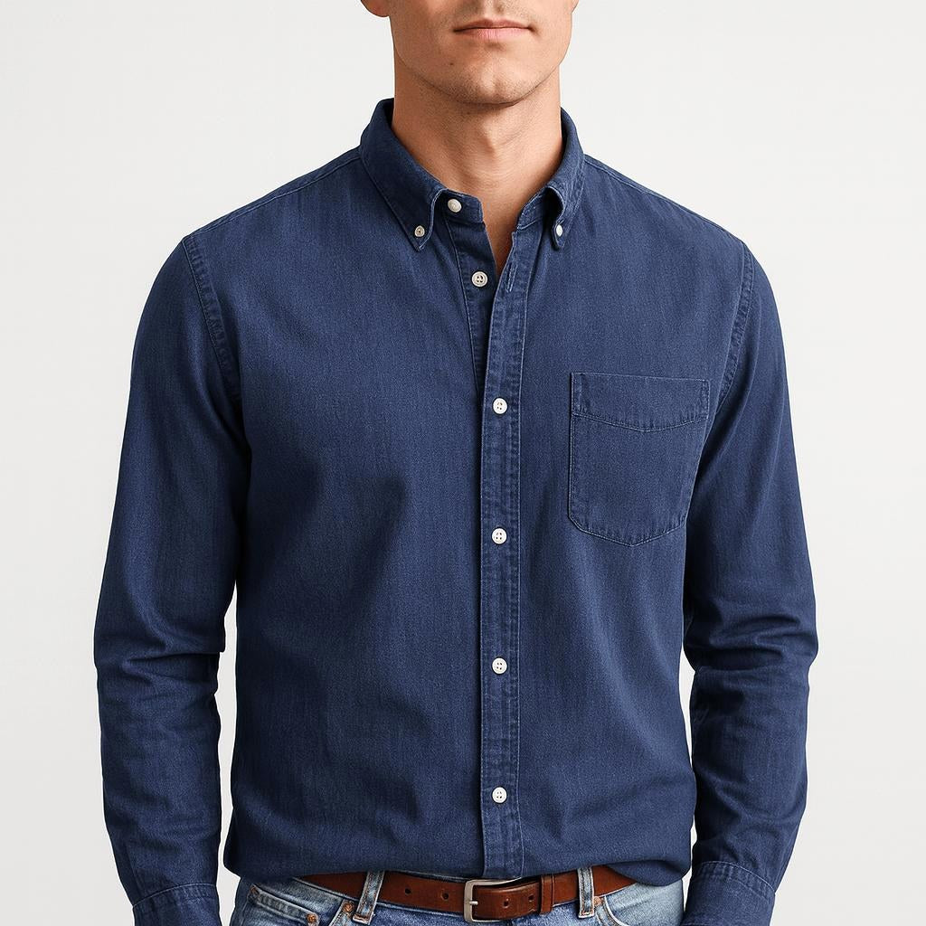 Arthur | Men's Long-Sleeve Cotton Shirt, Classic Button-Up Shirt | Everlasting Boutique