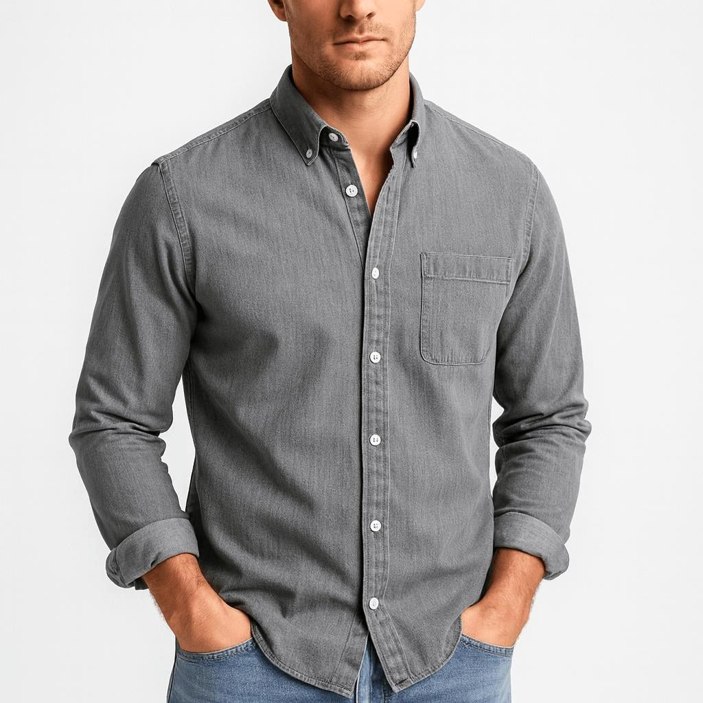 Arthur | Men's Long-Sleeve Cotton Shirt, Classic Button-Up Shirt | Everlasting Boutique