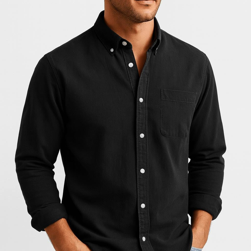 Arthur | Men's Long-Sleeve Cotton Shirt, Classic Button-Up Shirt | Everlasting Boutique