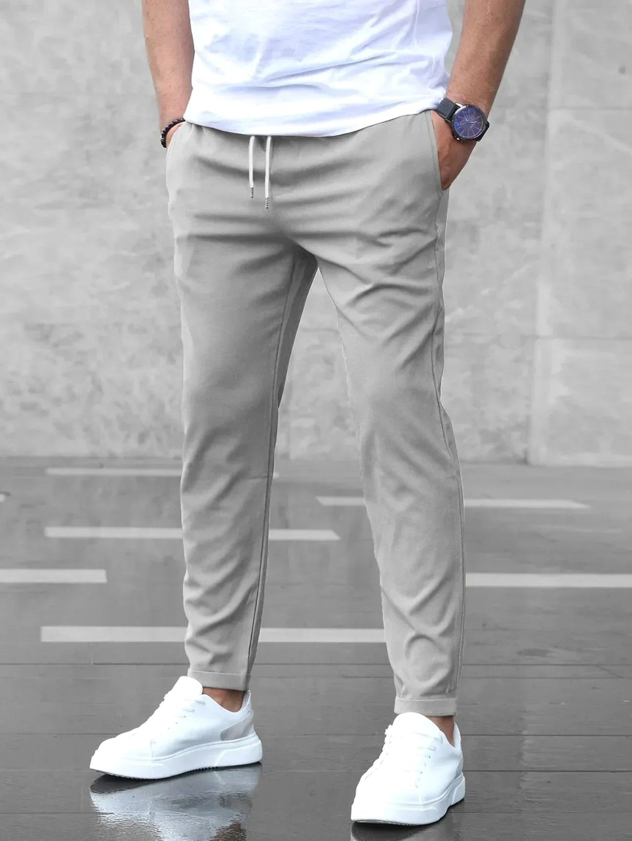 Arthur | Men's Stretch Comfort Trousers, Modern Everyday Trousers | Everlasting Boutique | Grey