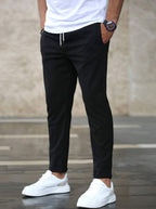 Arthur | Men's Stretch Comfort Trousers, Modern Everyday Trousers | Everlasting Boutique | Black