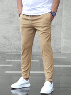 Arthur | Men's Stretch Comfort Trousers, Modern Everyday Trousers | Everlasting Boutique | Beige