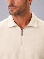 Ashley | Men's Zip Polo Shirt and Shorts Set, Relaxed Two-Piece Set | Everlasting Boutique | Black