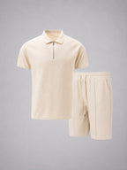 Ashley | Men's Zip Polo Shirt and Shorts Set, Relaxed Two-Piece Set | Everlasting Boutique