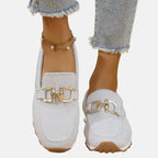 Aubrey | Women's Slip-On Loafer Sneakers, Woven Hybrid Trainers | Animated Apparel | Blue