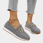 Aubrey | Women's Slip-On Loafer Sneakers, Woven Hybrid Trainers | Animated Apparel