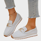 Aubrey | Women's Slip-On Loafer Sneakers, Woven Hybrid Trainers | Animated Apparel
