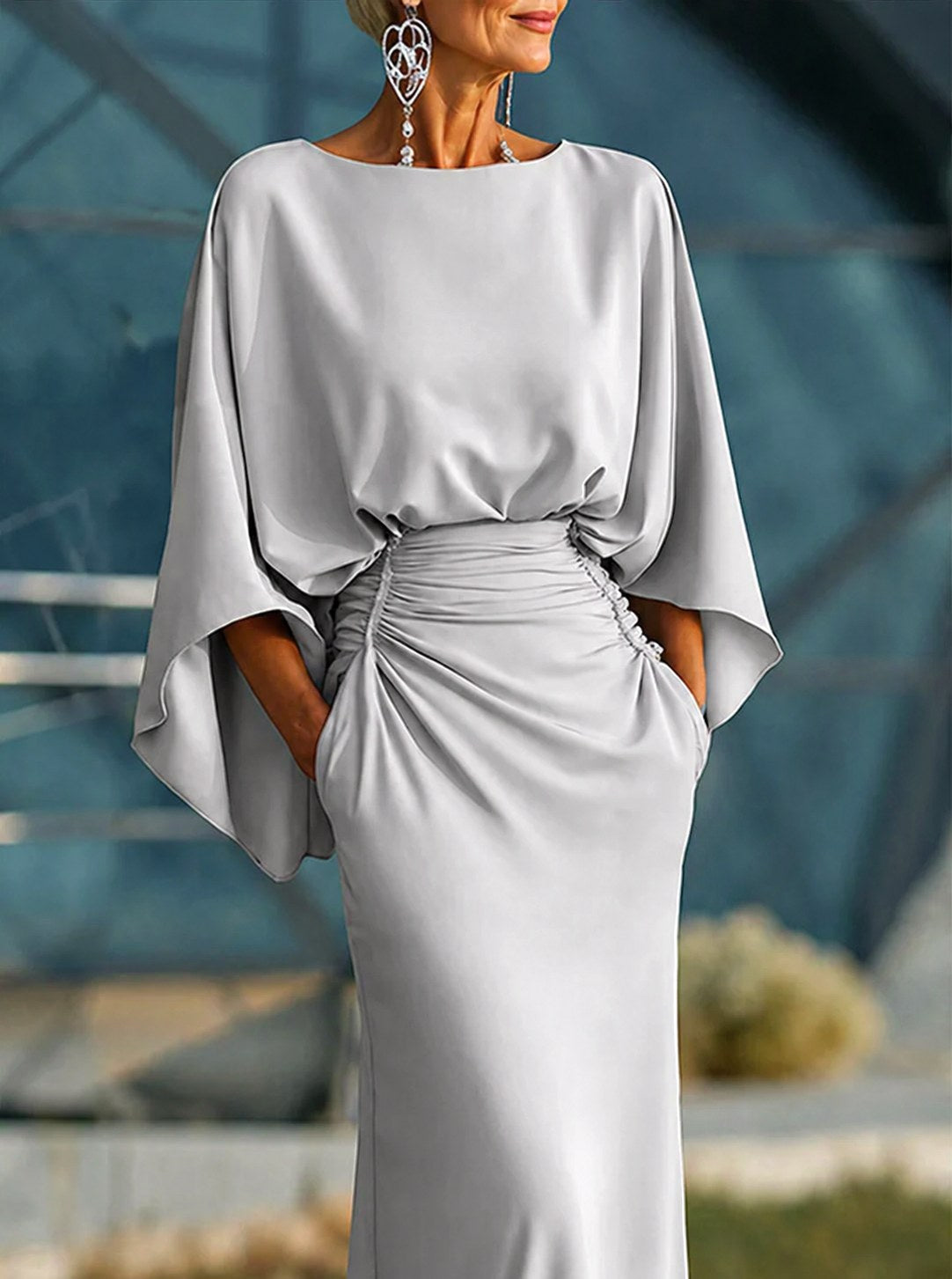 Audrey | Women's Sleeveless V-Neck Midi Dress, Breathable Summer Dress | Everlasting Boutique