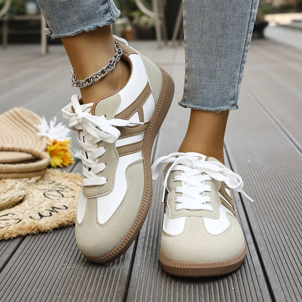 Beatrice | Women's Orthopaedic Slip-On Trainers, Lightweight Everyday Trainers | Everlasting Boutique | Khaki & White