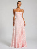 Bella | Women's Floral Maxi Dress, Sculpted Silhouette Evening Dress | Everlasting Boutique | Pink