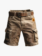 Benedict | Men's Vintage Cargo Shorts, Relaxed-Fit Utility Shorts | Everlasting Boutique | Brown