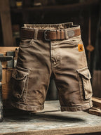 Benedict | Men's Vintage Cargo Shorts, Relaxed-Fit Utility Shorts | Everlasting Boutique | Black