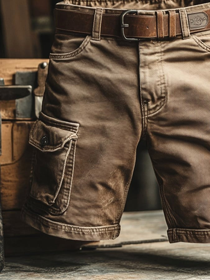 Benedict | Men's Vintage Cargo Shorts, Relaxed-Fit Utility Shorts | Everlasting Boutique