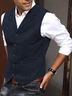 Benedikt | Men's Wool-Blend Waistcoat, Classic Knit Waistcoat | Everlasting Boutique | Bordeaux Red