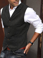 Benedikt | Men's Wool-Blend Waistcoat, Classic Knit Waistcoat | Everlasting Boutique | Bordeaux Red