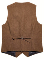 Benedikt | Men's Wool-Blend Waistcoat, Classic Knit Waistcoat | Everlasting Boutique | Bordeaux Red