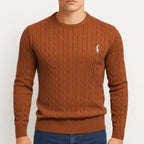 Benjamin | Men's Cable-Knit Jumper, Classic Textured Crew Neck Jumper | Everlasting Boutique