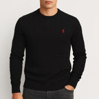 Benjamin | Men's Cable-Knit Jumper, Classic Textured Crew Neck Jumper | Everlasting Boutique