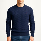 Benjamin | Men's Cable-Knit Jumper, Classic Textured Crew Neck Jumper | Everlasting Boutique
