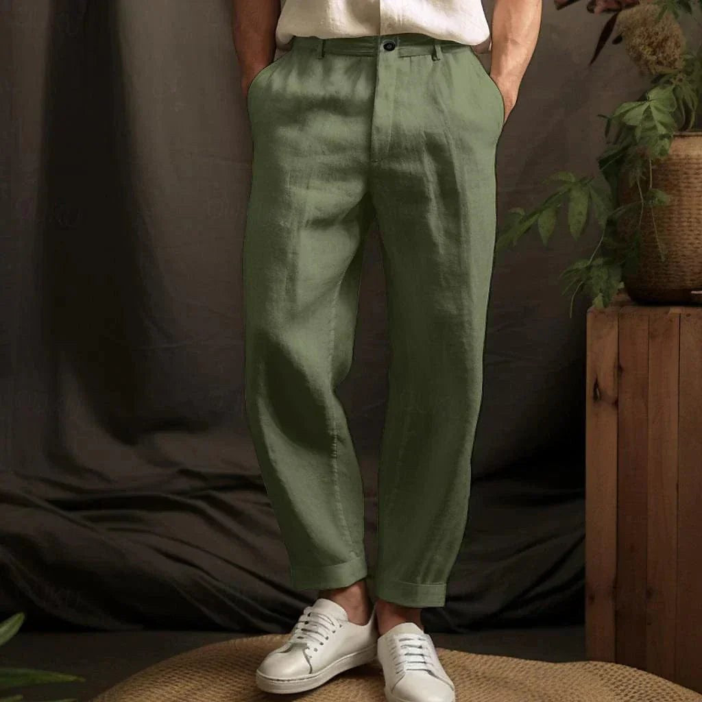 Bernhard | Men's Linen Trousers, Relaxed Cut, Casual Trousers | Everlasting Boutique | Beige