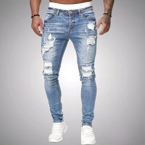 Blake | Men's Skinny Ripped Jeans, Distressed Mid-Rise Jeans | Everlasting Boutique