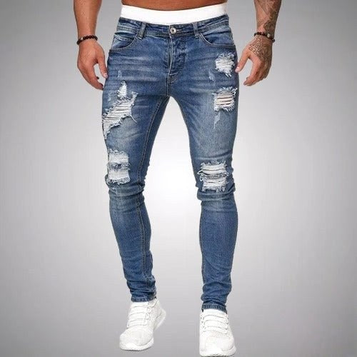Blake | Men's Skinny Ripped Jeans, Distressed Mid-Rise Jeans | Everlasting Boutique