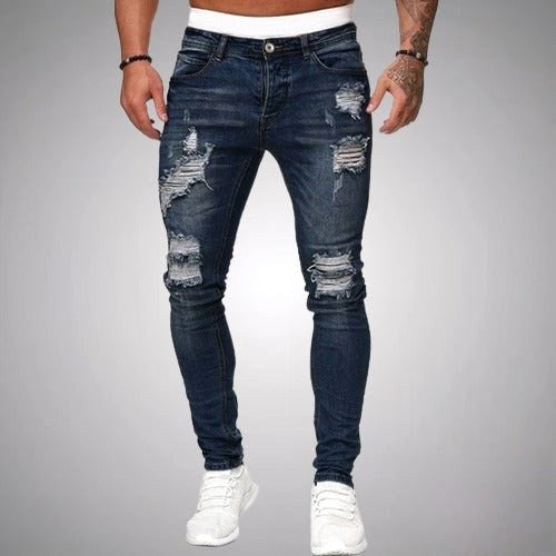 Blake | Men's Skinny Ripped Jeans, Distressed Mid-Rise Jeans | Everlasting Boutique