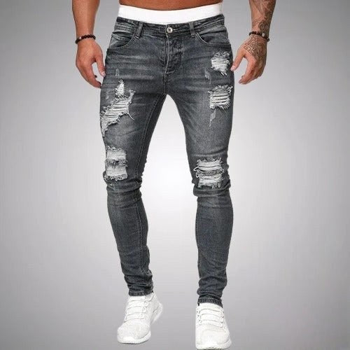 Blake | Men's Skinny Ripped Jeans, Distressed Mid-Rise Jeans | Everlasting Boutique