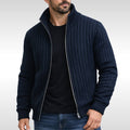 Brandon | Men's Zip Cardigan, Refined Knit Layer | Everlasting Boutique | Black