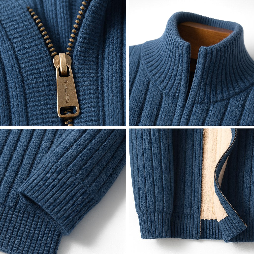 Brandon | Men's Zip Cardigan, Refined Knit Layer | Everlasting Boutique
