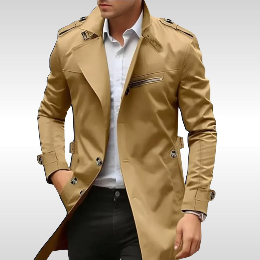 Brett | Women's Classic Trench Coat, Tailored Autumn Coat | Everlasting Boutique | Brown