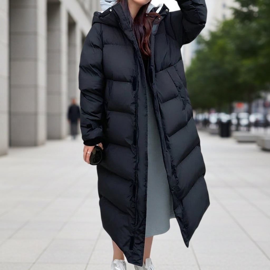 Brigitte | Women's Waterproof Quilted Parka Jacket, Long Hooded Winter Coat | Everlasting Boutique