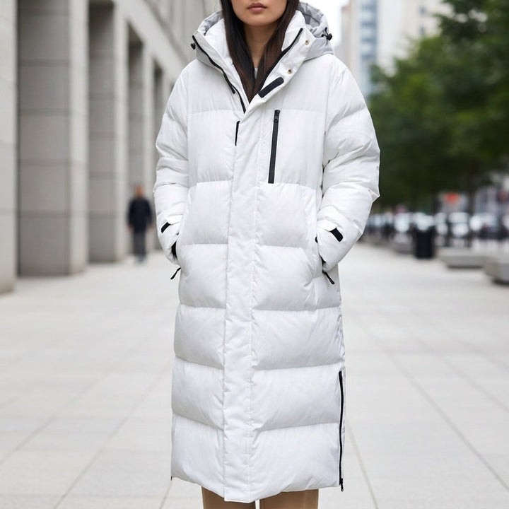 Brigitte | Women's Waterproof Quilted Parka Jacket, Long Hooded Winter Coat | Everlasting Boutique