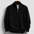 Burkhard | Men's Jumper with Zip, Structured Jumper | Everlasting Boutique | Black