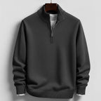 Burkhard | Men's Jumper with Zip, Structured Jumper | Everlasting Boutique | Black