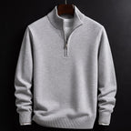 Burkhard | Men's Jumper with Zip, Structured Jumper | Everlasting Boutique | Black