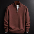 Burkhard | Men's Jumper with Zip, Structured Jumper | Everlasting Boutique | Black